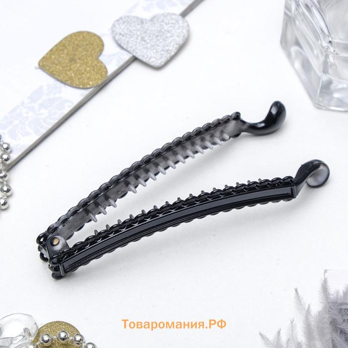 Банан для волос «Классика», петельки, 9.5 см, чёрный