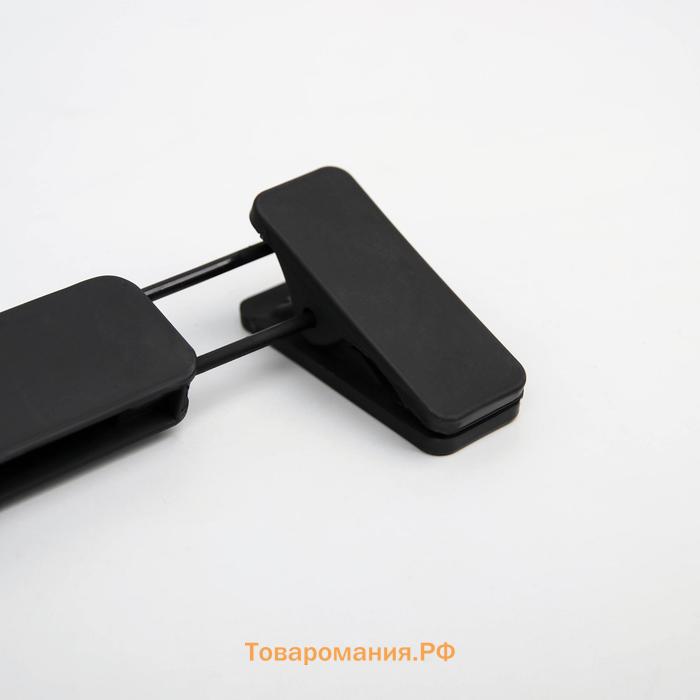 Вешалка для брюк и юбок с зажимами, 30×16.5 см, покрытие soft-touch, чёрная