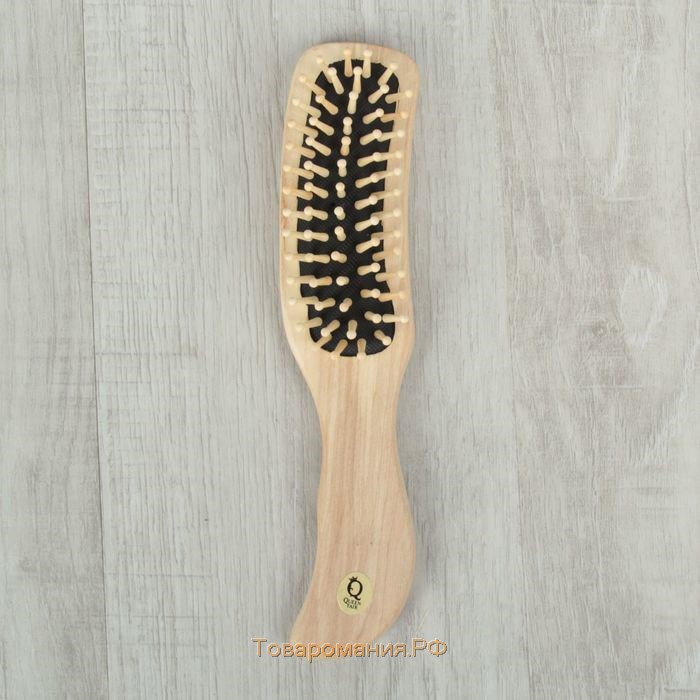 Расчёска массажная, деревянная, 5 × 22 см, цвет «светлое дерево»