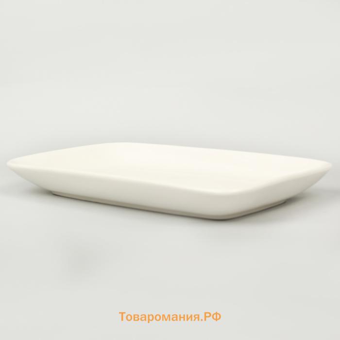 Блюдо прямоугольное  White Label, 24.5×15.5 см, фарфор, белое