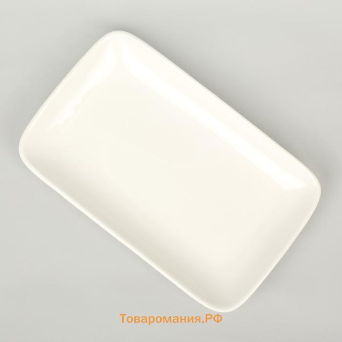 Блюдо прямоугольное  White Label, 24.5×15.5 см, фарфор, белое