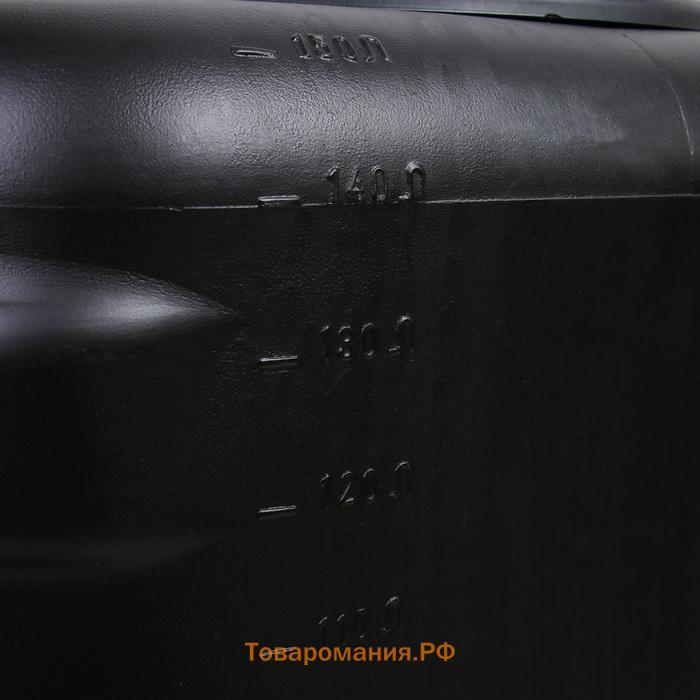 Бак для душа, 150 л, пластиковый, с крышкой, с резьбой под кран, чёрный