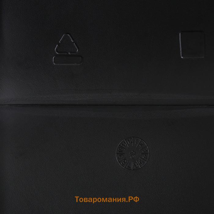 Бак для душа, 150 л, пластиковый, с крышкой, с резьбой под кран, чёрный