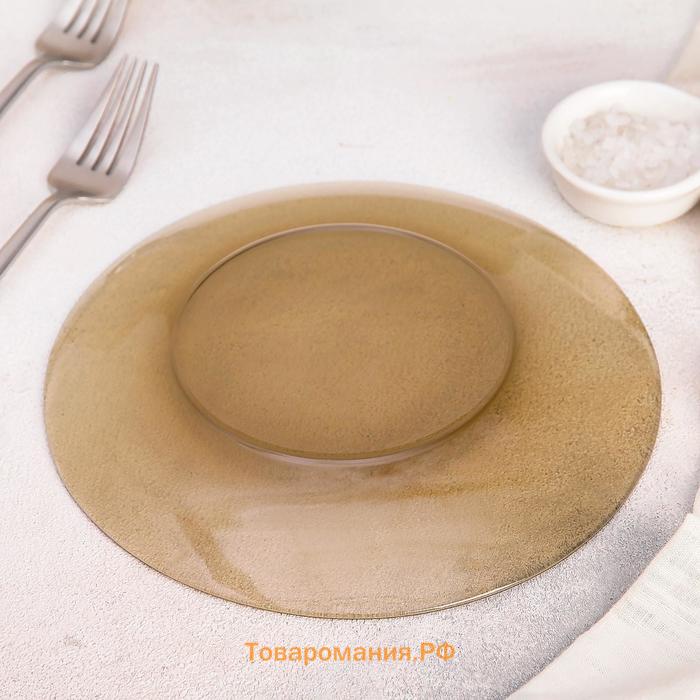 Тарелка Basilico, d=20.5 см, стекло, коричневая