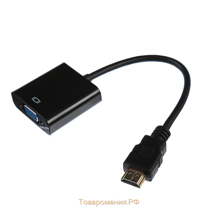 Переходник PL-001, HDMI-VGA, провод 0.2 м, чёрный