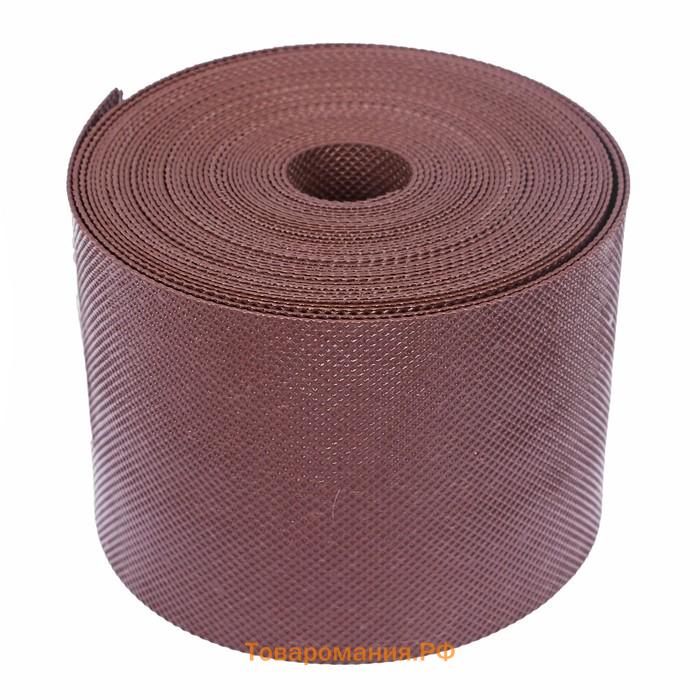 Лента бордюрная, 10 см×10 м, толщина 1.2 мм, пластиковая, коричневая, Greengo