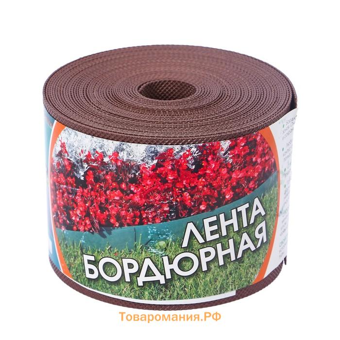 Лента бордюрная, 10 см×10 м, толщина 1.2 мм, пластиковая, коричневая, Greengo