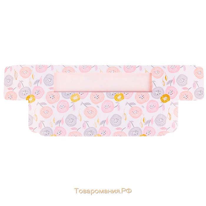 Коробка для макарун, кондитерская упаковка «Цветочки», 5.5 х 18 х 5.5 см