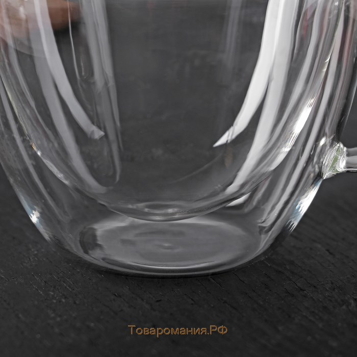 Кружка стеклянная с двойными стенками Magistro «Дуо», 190 мл