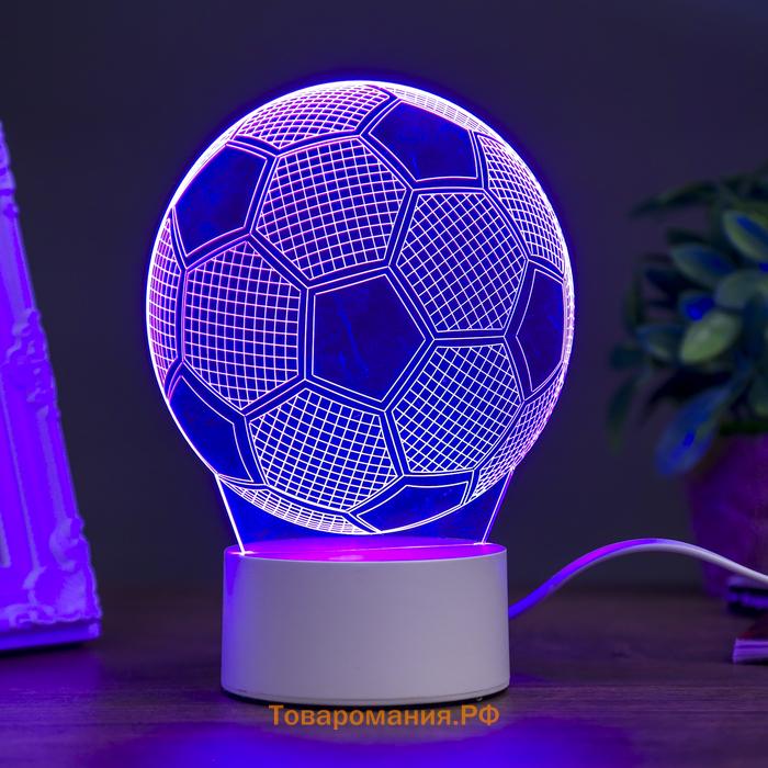 Светильник "Футбольный мяч" LED RGB от сети 9,5x12,5x16 см