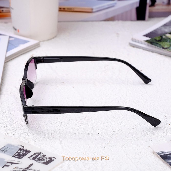 Готовые очки Восток 0056 тонированные, цвет чёрный, отгибающаяся дужка, -4