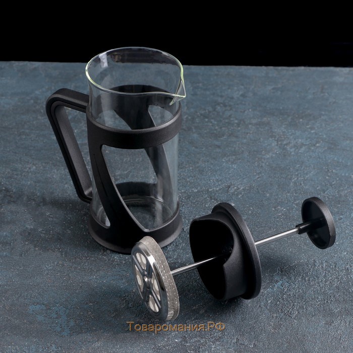Чайник заварочный френч - пресс «Зет», 350 мл, стекло, цвет чёрный
