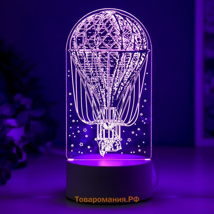 Светильник 3D ночник RISALUX «Воздушный шар», LED RGB, от сети, 9.5×9.5×21 см