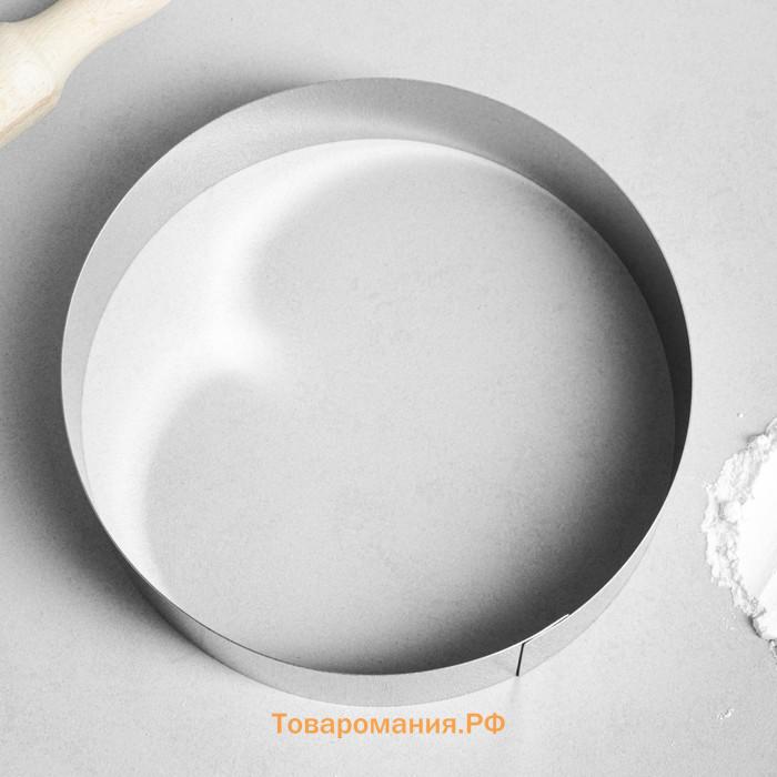 Форма для выпечки и выкладки TAS-PROM «Круг», h=4.7 см, d=20 см, нержавеющая сталь