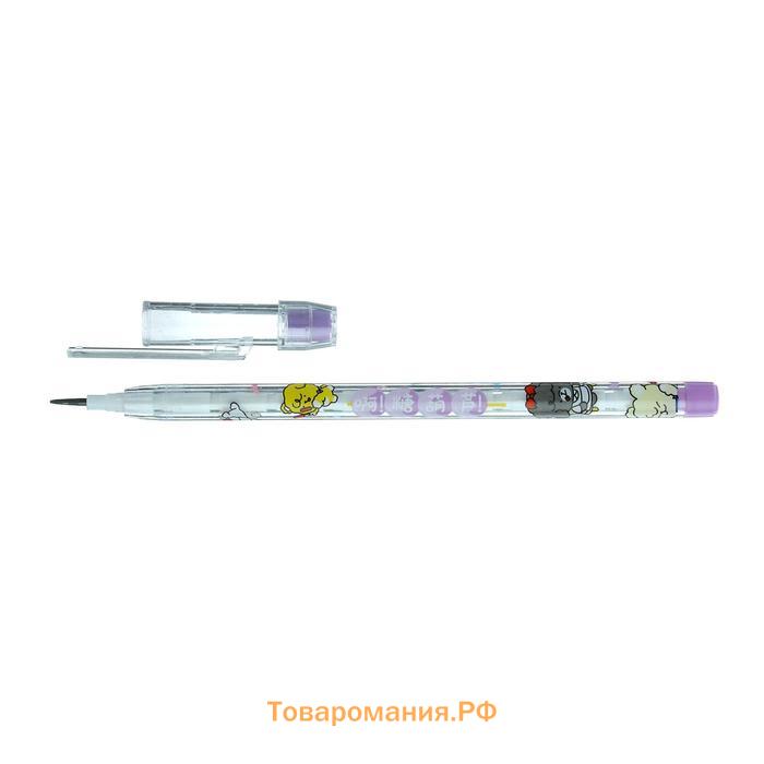 Карандаш секционный "Ассорти", чернографитный с ластиком, МИКС