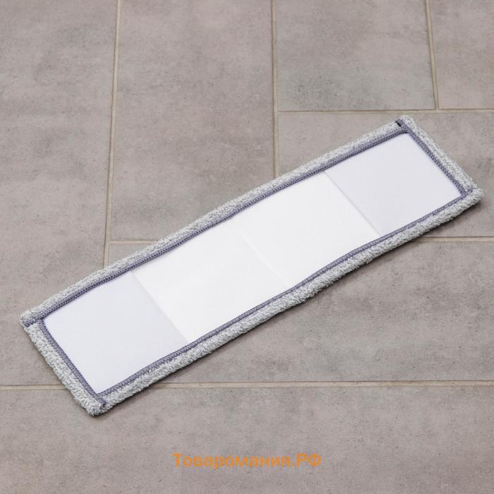 Насадка для плоской швабры, 41×12 см, микрофибра, серая