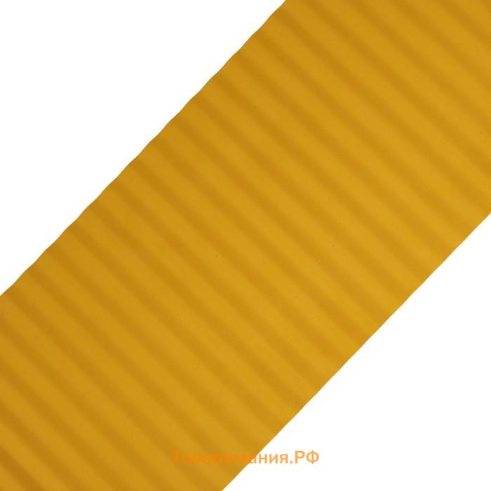 Лента бордюрная, 20 см×9 м, толщина 0.6 мм, пластиковая, гофра, жёлтая, Greengo