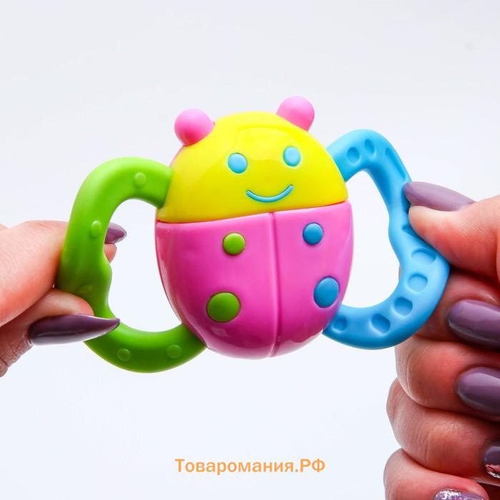 Погремушка с прорезывателем «Бабочка» с эластичными элементами, от 3 мес., Крошка Я