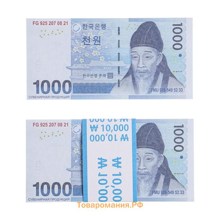 Пачка купюр 1000 Южно-корейских вон