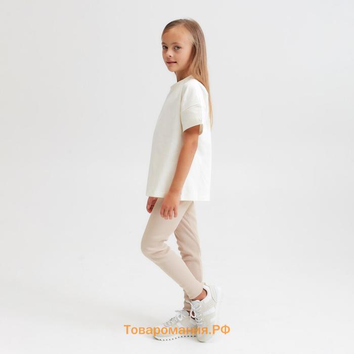 Лосины для девочки MINAKU: Casual Collection KIDS цвет бежевый, рост 110