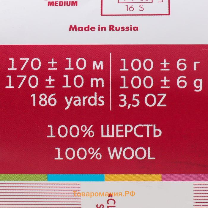 Пряжа "Деревенька" 100% шерсть 170м/100гр (166 суровый)