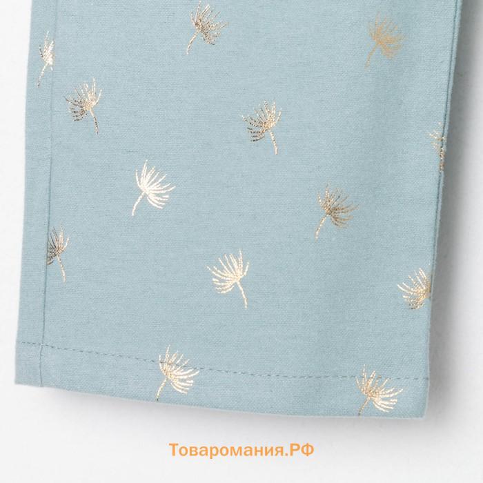 Пижама детская из фланели (рубашка, брюки) KAFTAN, «Одуванчики», рост 110-116 см, мятная