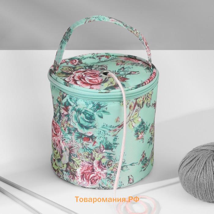 Сумка-футляр «Розы», 1 люверс, d = 14 × 14,5 см, цвет разноцветный