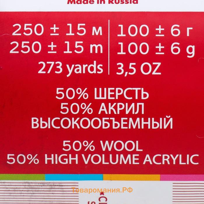 Пряжа "Подмосковная" 50% шерсть, 50% акрил 250м/100гр (05, голубой)