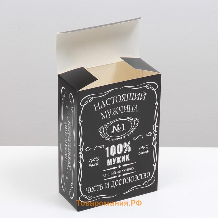 Коробка складная "100 % Мужик", 16 х 23 х 7,5 см