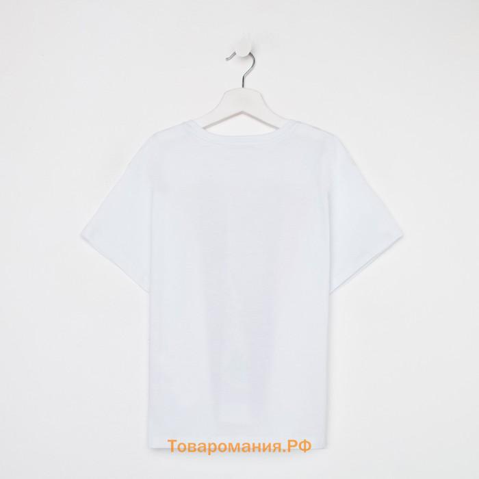 Футболка для девочки KAFTAN Selfie, рост 158-164 см, белая
