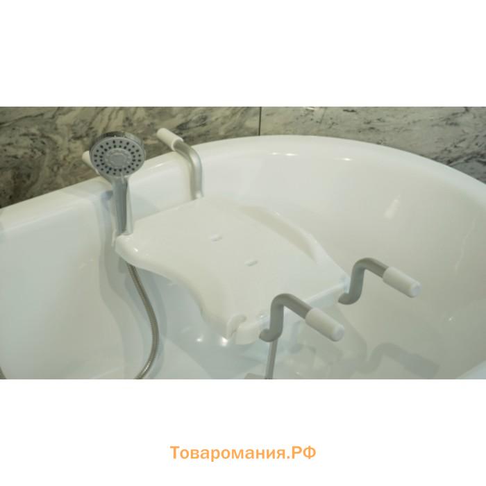Сиденье Apollo для ванной, с держателем, алюминий, пластик, 30х43 см, цвет белый