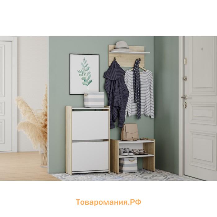 Тумба для обуви Симпл, 550х350х440, Белый/Дуб сонома