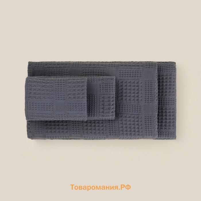 Полотенце вафельное SL HOME: Chess "Гри Сандре" 50х90 см, 100% хлопок, 350 г/м2