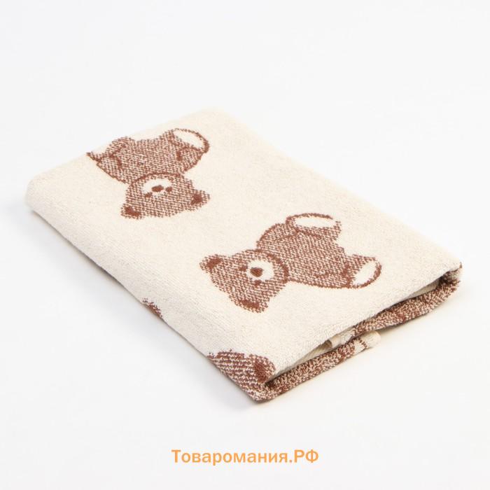 Полотенце махровое  Teddy bear, 50×90 см, 100% хлопок, 420 г/м², бежево-коричневое