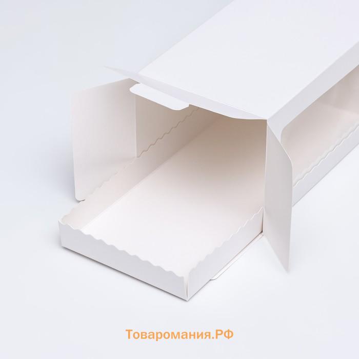 Коробка под рулет с окном, белая 27.5×11×10 см