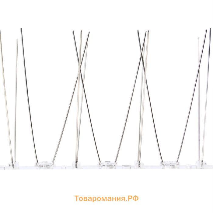 Отпугиватель для птиц, 25×10 см, шипы противоприсадные 20 шт., 2 ряда, Greengo