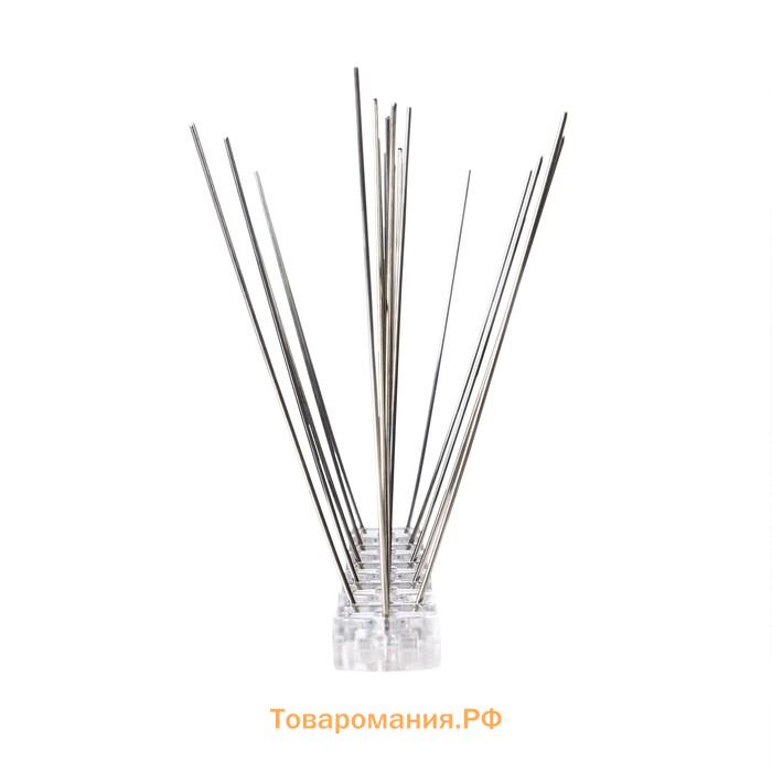 Отпугиватель для птиц, 25×10 см, шипы противоприсадные 20 шт., 2 ряда, Greengo