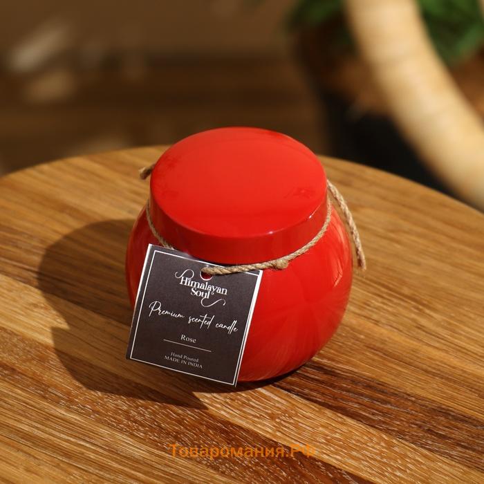 Свеча ароматическая в баночке, 150 г, парафин, rose