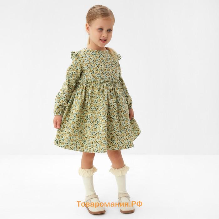 Платье для девочки MINAKU: Cotton collection, цвет фисташковый, рост 92 см