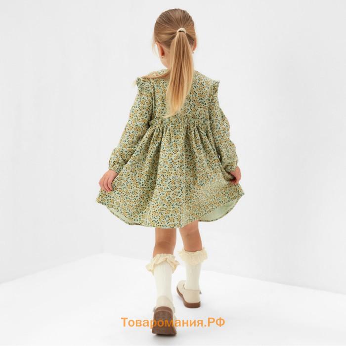 Платье для девочки MINAKU: Cotton collection, цвет фисташковый, рост 92 см