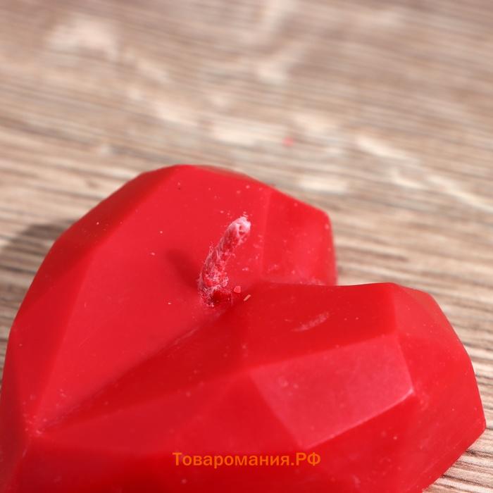 Свеча «Сердце гранёное», 4×6×2 см, соевый воск
