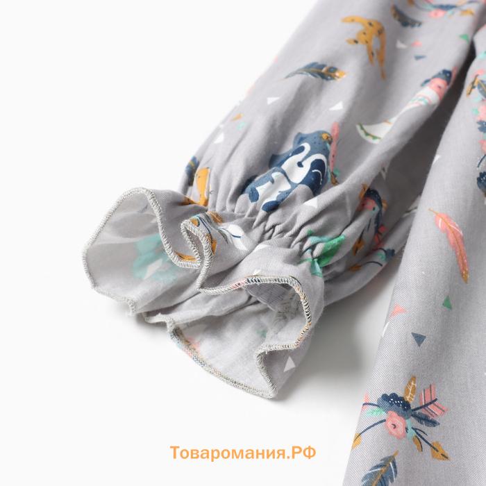 Платье детское с воротником KAFTAN «Зверята», размер 34 (122-128 см)