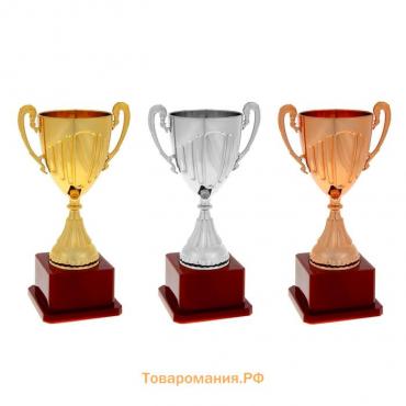 Кубок 045, наградная фигура, бронза, подставка пластик, 20 х 10,6 х 8 см.