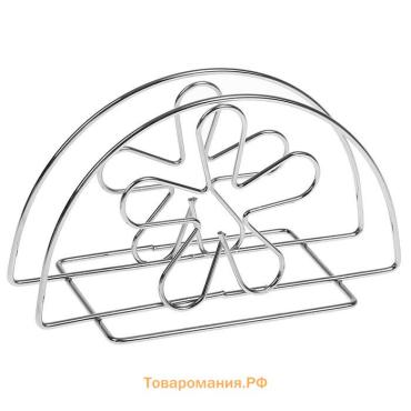 Салфетница  «Цветок»,13×6×7,5 см, цвет серебряный