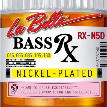 Струны для бас-гитары La Bella RX-N5D RX – Nickel, никелированные, 45-130