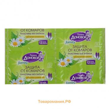 Пластины от комаров Домовой Прошка БИО Family, 10 шт