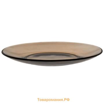 Тарелка Basilico, d=20.5 см, стекло, коричневая
