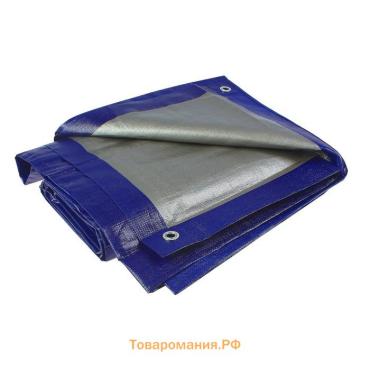 Тент защитный, 6×4 м, плотность 180 г/м², УФ, люверсы шаг 1 м, синий