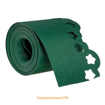 Лента бордюрная, 20 см×9 м, толщина 1.2 мм, пластиковая, фигурная, зелёная, Greengo