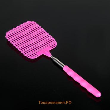 Мухобойка телескопическая, длина 26-70 см, размер рабочей части 8×9.4 см, МИКС